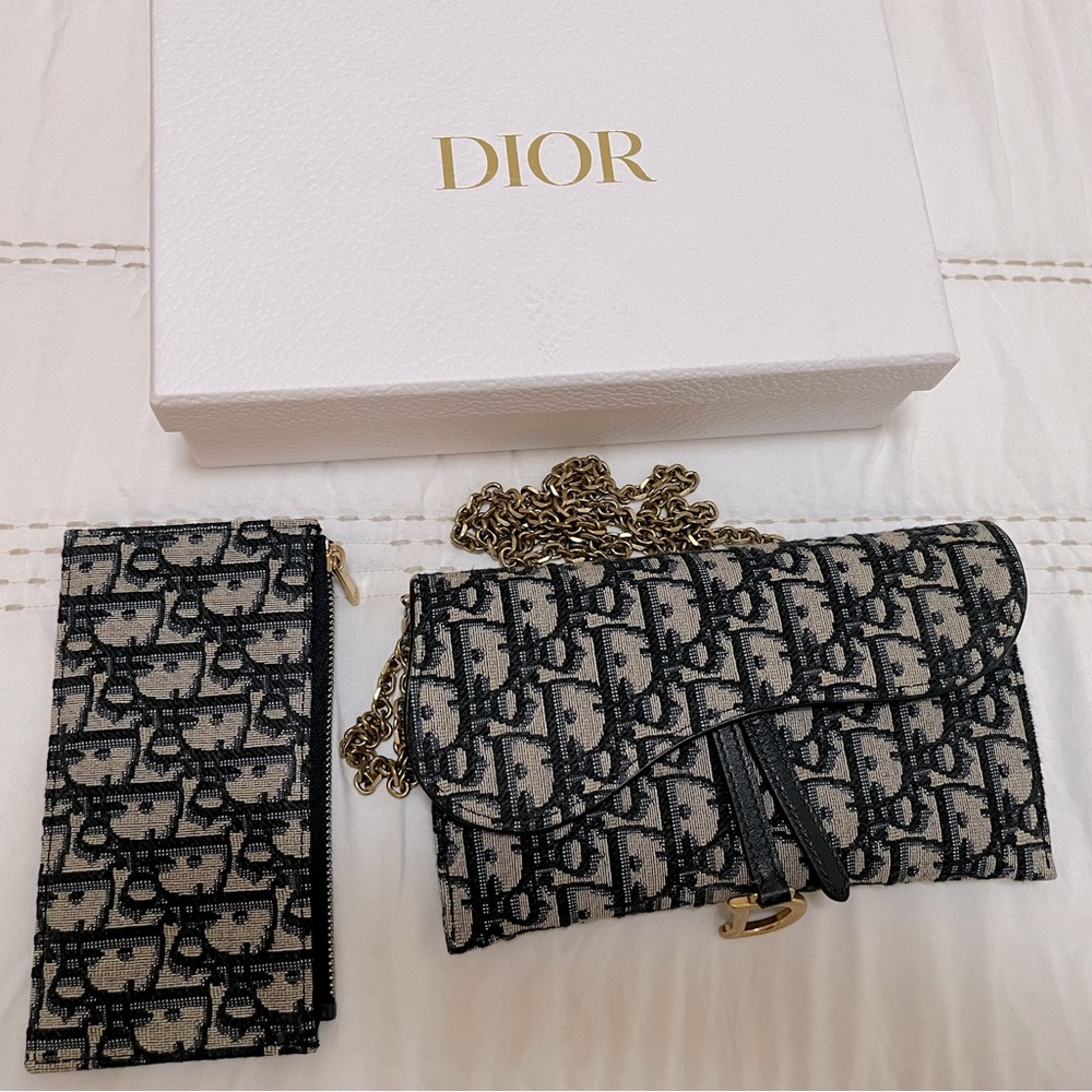 Christian Dior Saddle wallet chain bag